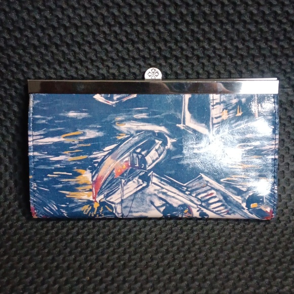 Patricia Nash Blue and Silver Clutch - Picture 2 of 4